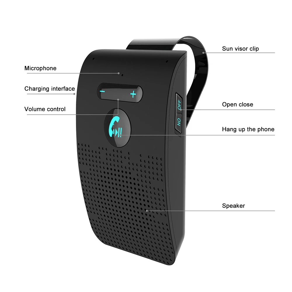 

Bluetooth-гарнитура Автомобильная Беспроводная с креплением на козырек от солнца
