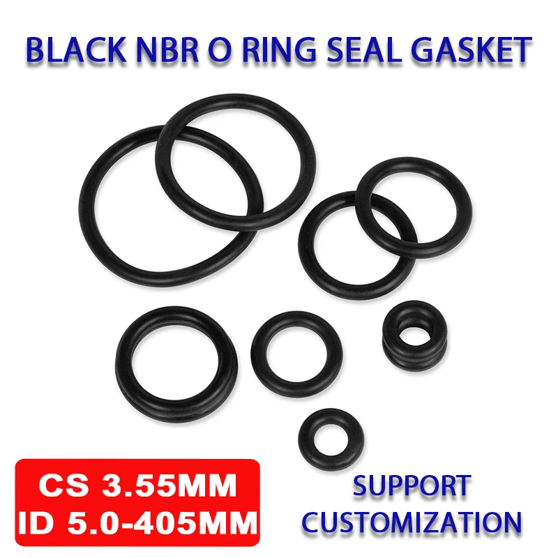 

Уплотнительное кольцо NBR, уплотнительная прокладка CS 3,55 мм, ID 5-405 мм, прокладка из нитрильного бутадиенового каучука, черное уплотнительное кольцо для шайбы с защитой от коррозии