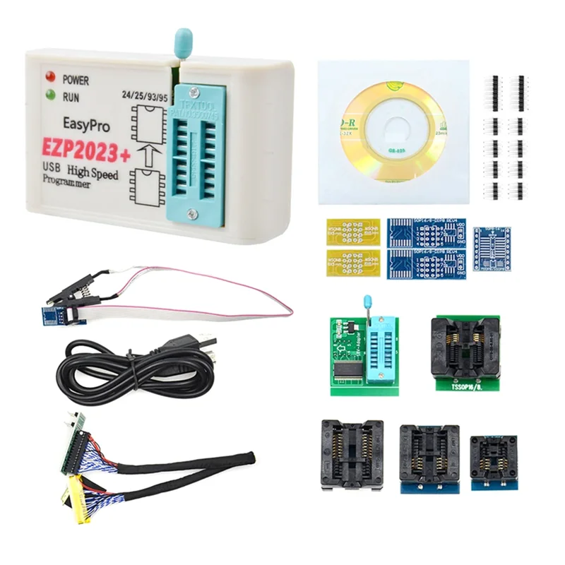 Фото Daily EZP2023+ Высокоскоростной программатор SPI FLASH Полный комплект + 12 адаптеров Поддержка 24/25/93/95 EEPROM Bios 25T80 Горящая автономная копия №1