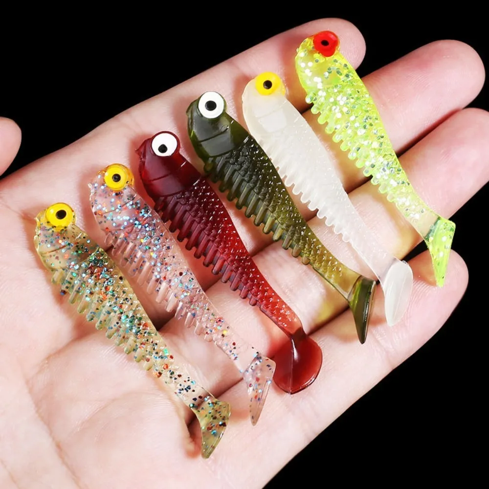

10pcs/lot Fishing Soft Worm Lures 5.5cm/1.2g Swimbait Luminous Soft Lure Fly Fishing Bait Carp Artificial Soft Lure Pesca Tackle