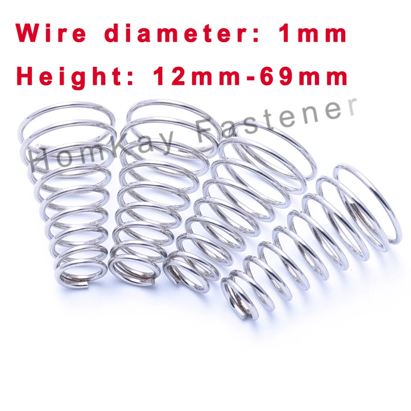 

1/2/3/5/10 Pcs Tower Springs Conical Cone Compression Spring Wire Diameter 1mm 304 Stainless Steel Taper Pressure Spring