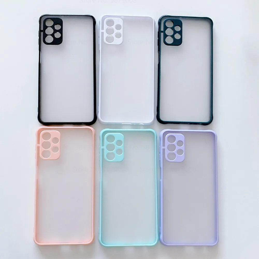 

Shockproof Matte Silicone Phone Case For Samsung Galaxy a72 4g a52 5g a42 a32 a12 a02 a 12 32 72 52 42 02 samsunga32 Back Cover