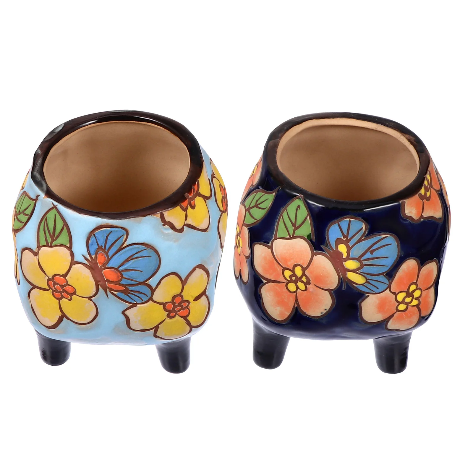

2pcs Ceramic Flower Pot Succulent Pot Decorative Flowerpot (Random Color)