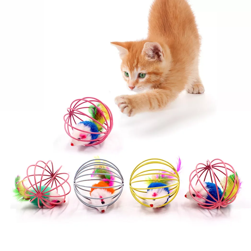 

2022New 1pc Cat Toy Stick Feather Wand With Bell Mouse Cage Toys Plastic Artificial Colorful Cat Teaser Toy Pet Supplies Random