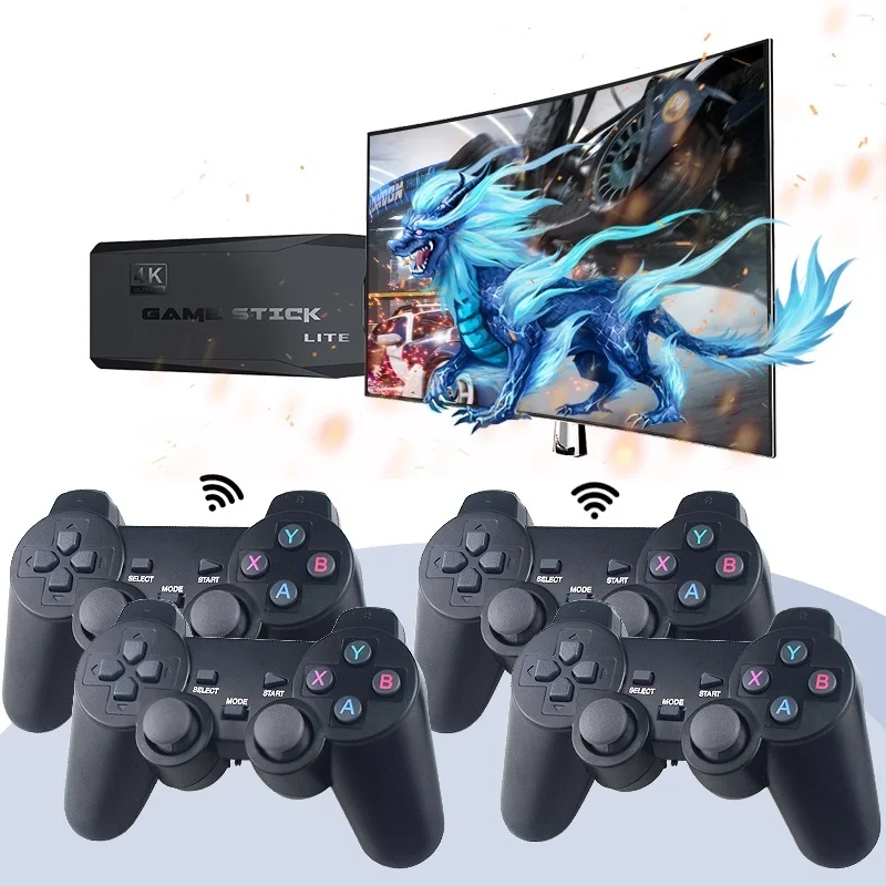 

Игровая консоль Data Frog Y3 Lite в стиле ретро, 4K, 2,4 ГГц, беспроводной контроллер для PS1/CPS/FC/MAME/SFC 10000, игровая консоль