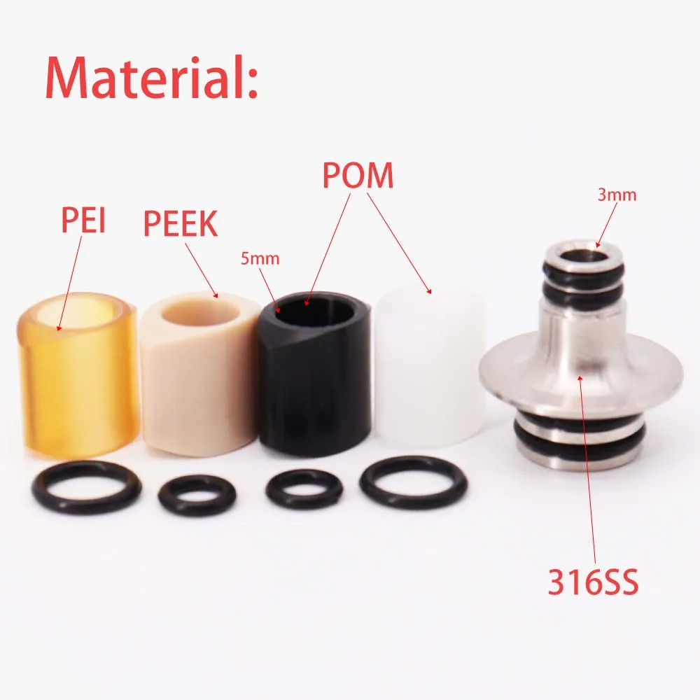 

NEW 510 Drip Tip Mtl Heat Resistance Atomizer Accessories 316ss for BB Billet Box Mod Kit / DotMod DotAIO Pod System