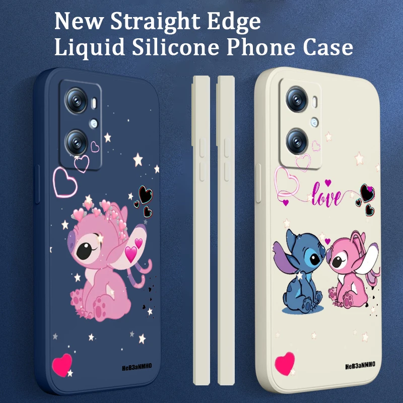 

Disney Cute Stitch Cool Love Phone Case For OPPO A96 A94 A93 A77 A76 A74 A72 A57 A53 A16 A9 Find X5 X3 Lite F21 5G Liquid Rope