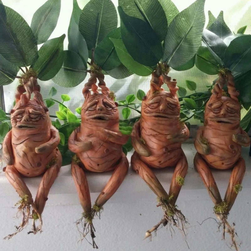 

Mandrake Grass Resin Statue Landscape Ornament Art Figurine Crafts for Outdoor Garden Courtyard Living Room Office Decoration