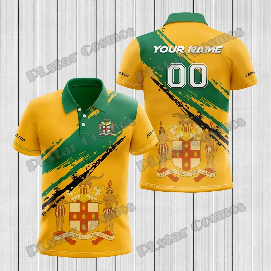 

Custom Name And Number Mexico & Italy & Jamaica Flag Coat Of Arms 3D Printed Men's Polo Shirt Summer Unisex Casual shirt POL71
