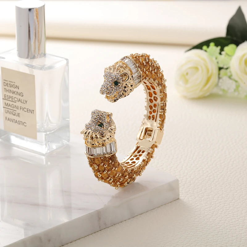 Модный браслет GrayBirds из смолы с двумя головами в виде животного и Льва 30 цветов