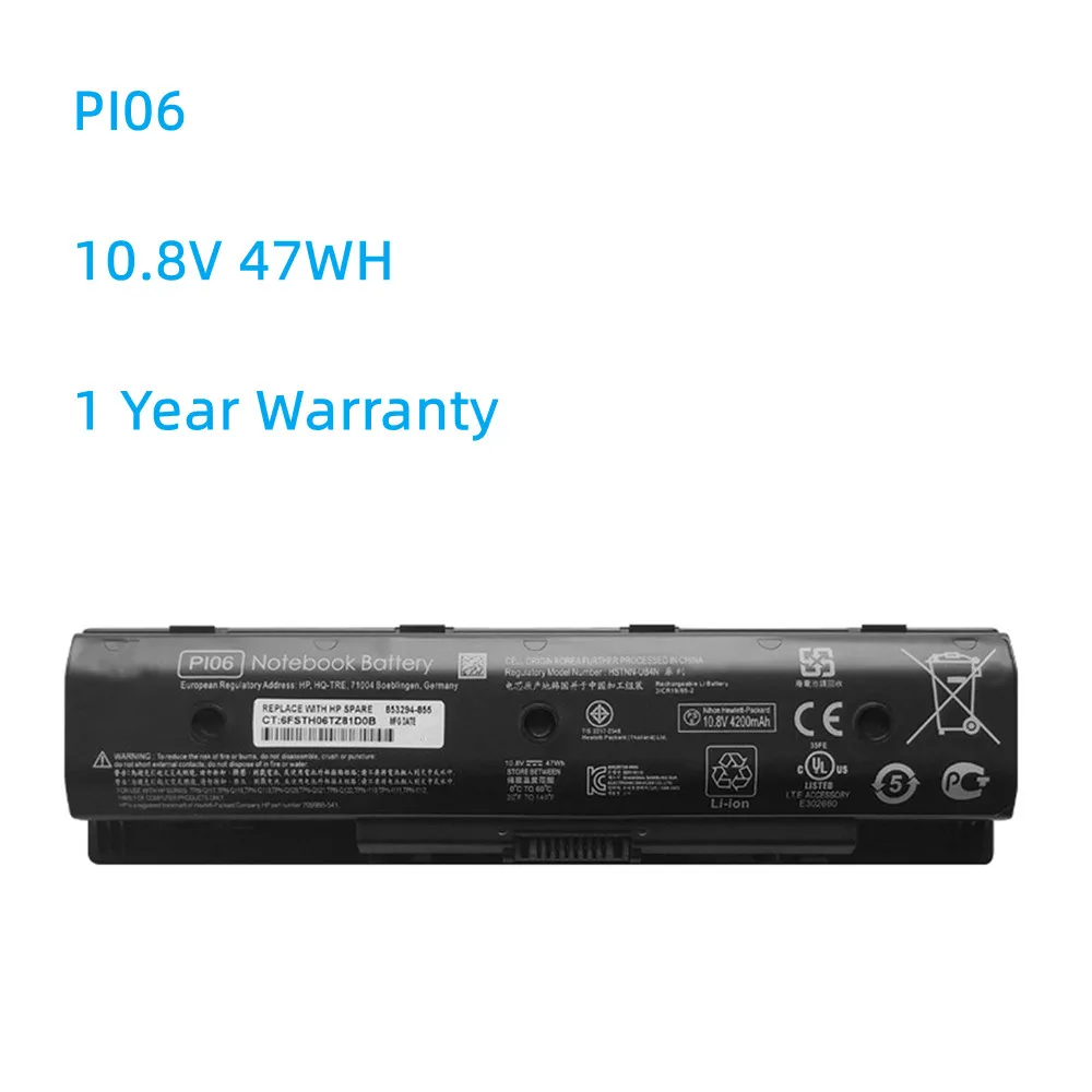 Аккумулятор PI06 для HP Enyy серии 14 15 17 Pavilion 14-E051TX HSTNN-LB4N HSTNN-UB4O 710415 -001 PI09