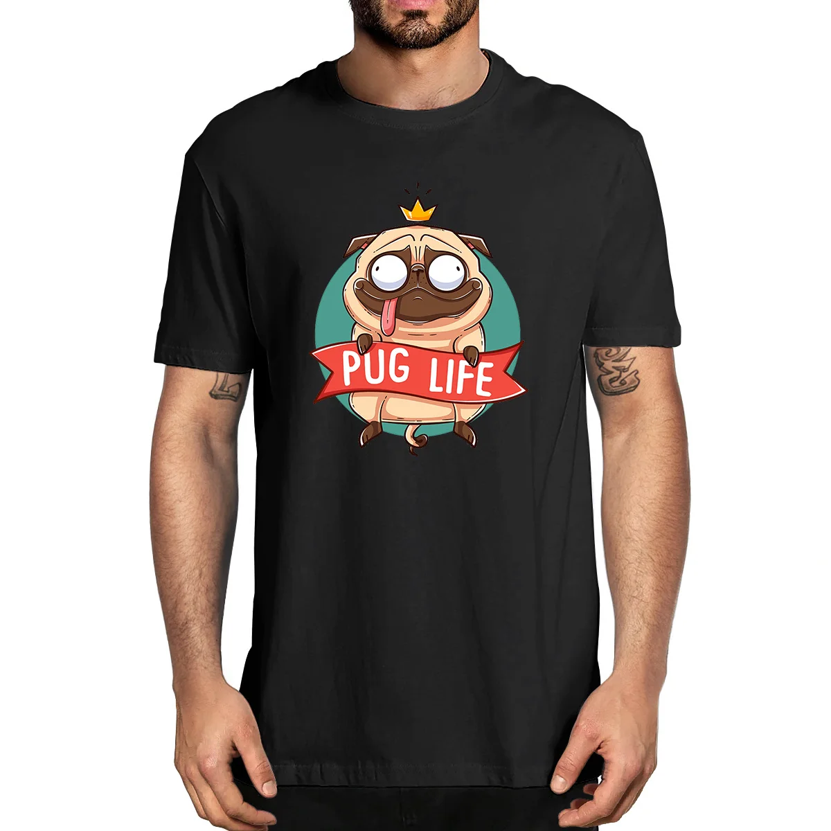

Pug Life Funny 100% Cotton Summer Men's Novelty Oversized T-Shirt Women Casual Streetwear Harajuku Unisex Tee Gift XS-3XL