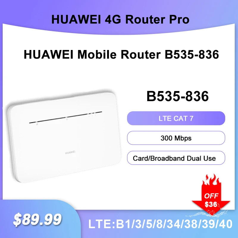  Wi-Fi  HUAWEI 4G, , CPE Cat7, 300 /,    ,     Sim-,  