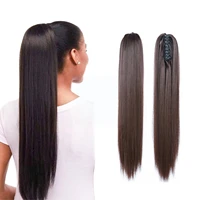 50cm long straight synthetic hair claw hairpin ponytail hairpiecs fake wigs extensions holder clip heat resistant h8t6