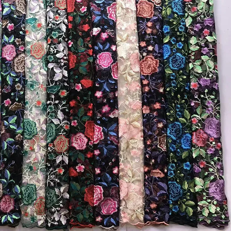 Кружевная ткань с 3D вышивкой пиона кружевное прозрачное Сетчатое Тюлевое платье