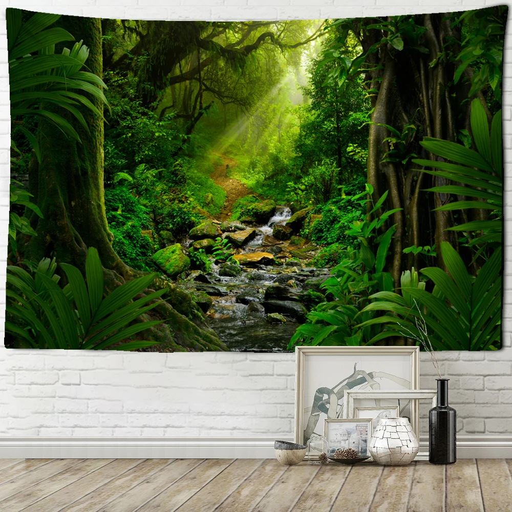 

Тропические растения гобелен джунглей настенный Бохо хиппи Пейзаж Природа комната Домашний декор