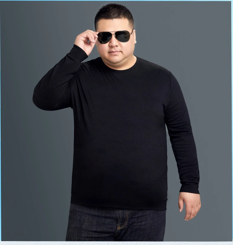 осень-весна мужская футболка с длинным рукавом плюс размер 7XL 8XL 12XL простая