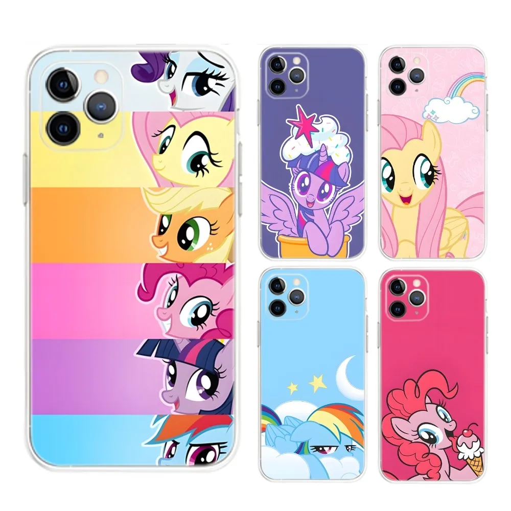 My L-Little Rainbow PonyS Phone Case For iPhone 16 15 14 13 12 Mini 11 Pro Max Plus X XR XS 8 SE 2020 Transparent Cover