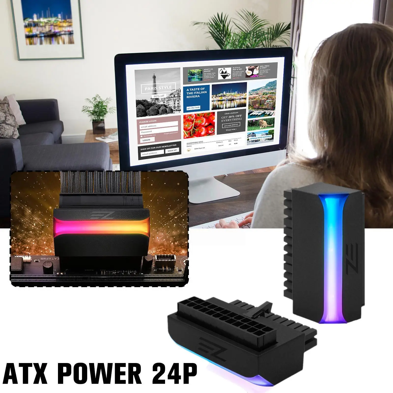 

Atx 24 Pin To 90 Degree Power Plug Adapter 5v Argb Mainboard Connector Supply Modular Power Motherboard Cable Diy Mounting G8r1