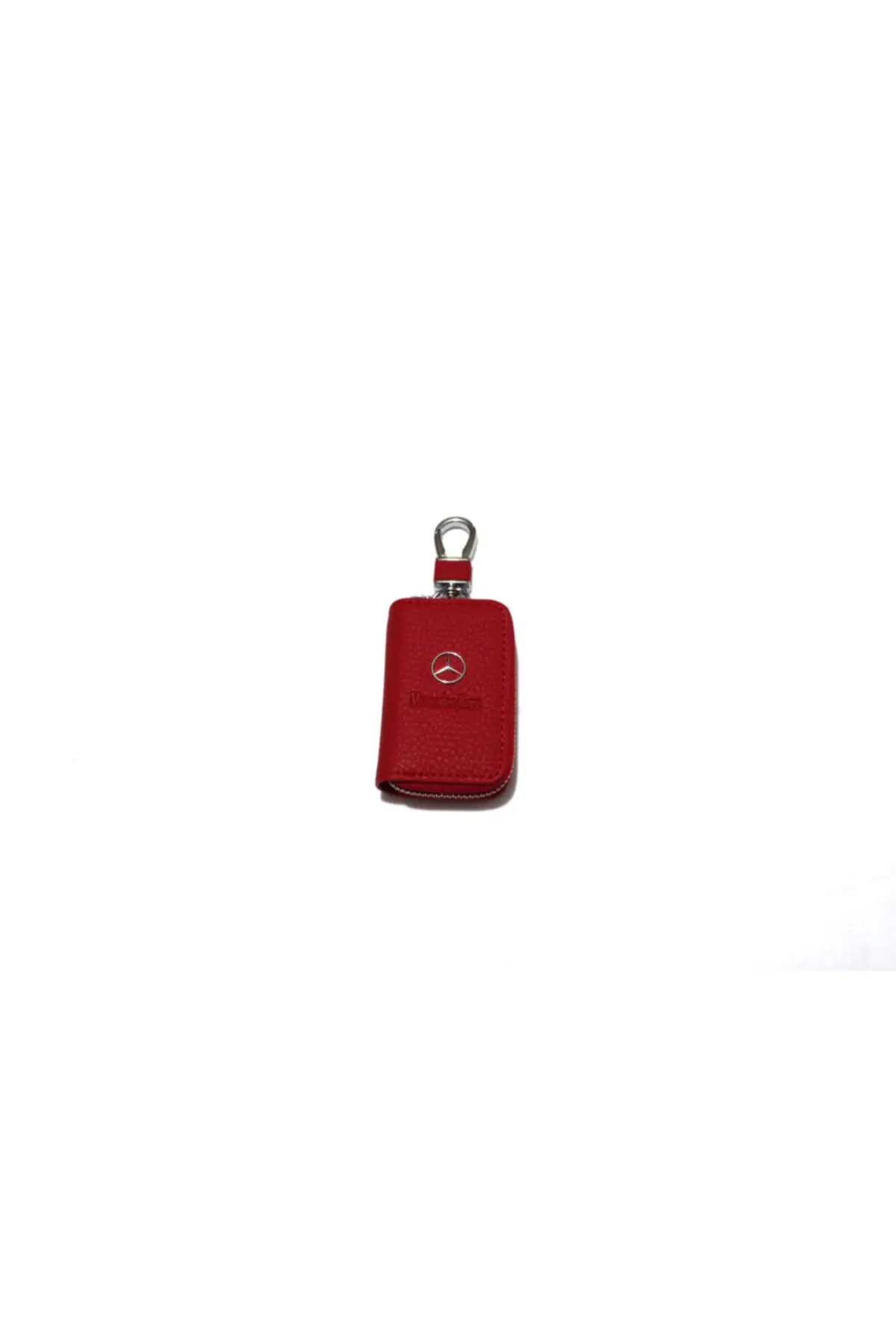

Leather Zipper Key Chain Control Container Red Quality Bag
