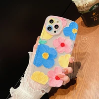 phone13 mobile phone case is suitable for 13promax12 soft shell 11 cute painted oil painting flower protective cover