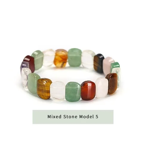 Женские прямоугольные браслеты JD 10*14 мм, натуральные красочные кристаллы с бусинами, модные энергетические эластичные браслеты для йоги, ювелирные изделия в подарок