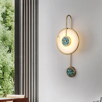 jmzm marble wall light luxury golden round copper wall lamp nordic sconce for living room dining restroom bedroom aisle stair