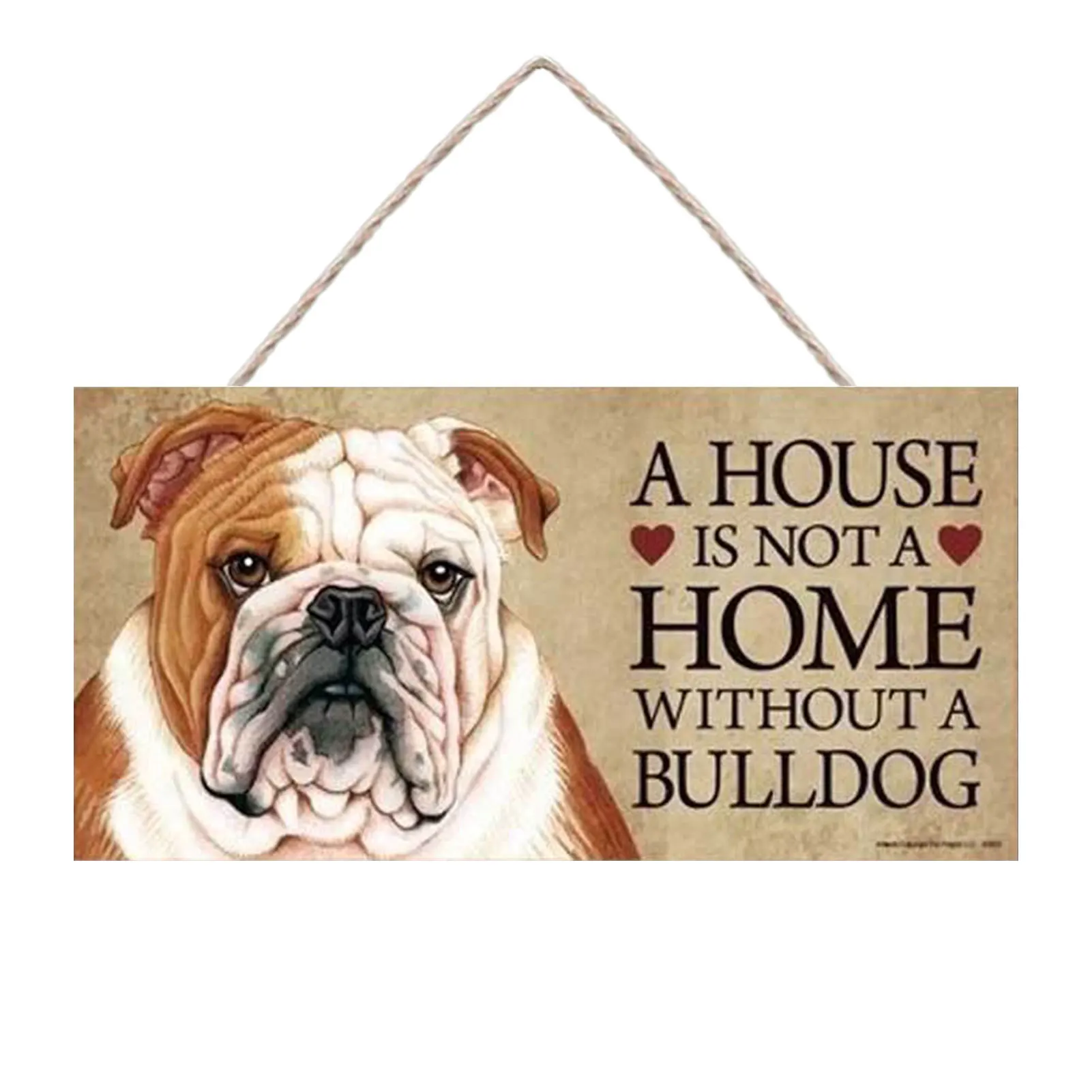 

Garden Decor Door Hanger Without A Bulldog Wood Sign Hanging Plaque Window Decoration Wooden Pet Tag
