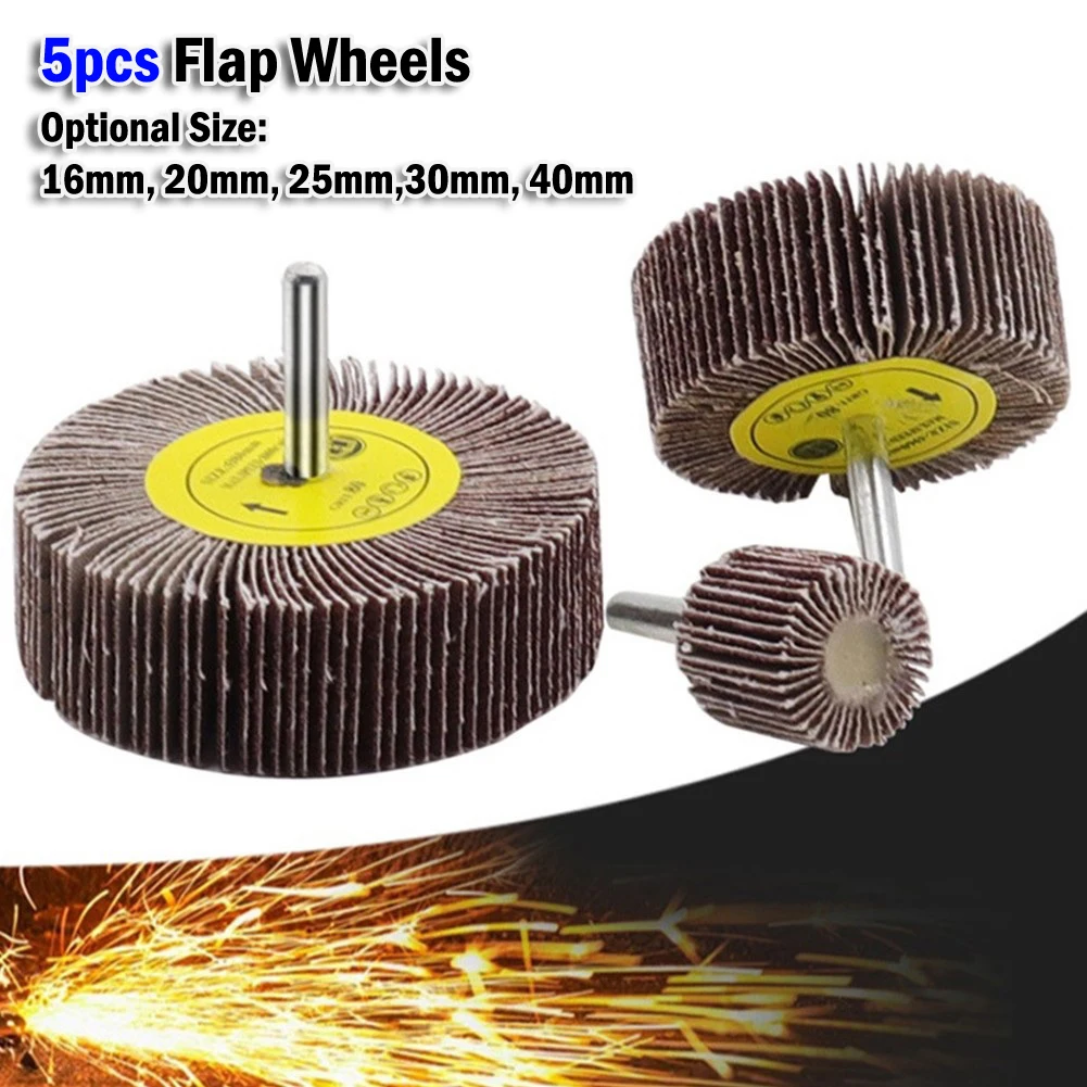 

5pcs Flap Wheel Disc 1620/25/30/40mm 80 Grit For Furniture Handicrafts Polishing Red Grinding Wheel Emery Cloth Hand Tools