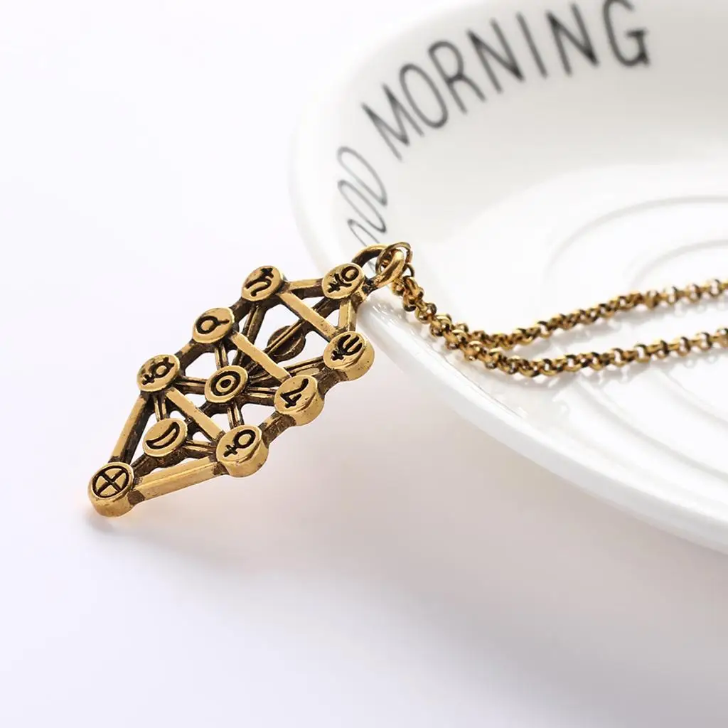 Винтажное ожерелье с подвеской цепочка Каббала фруктами дерева жизни