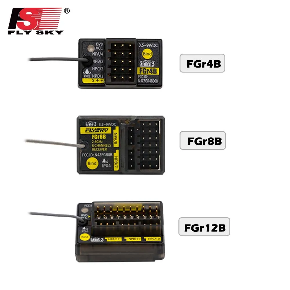 

Flysky FGr4B FGr8B FGr12B 2.4GHz Receiver PWM/PPM/i-bus Output for PL18 NB4 NB4 Lite AFHDS 3 Transmitter