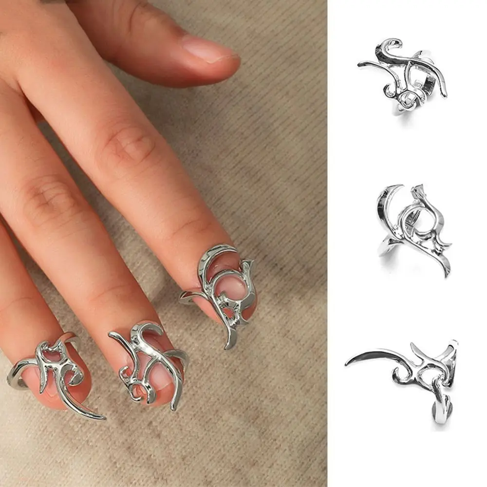 

Daily Irregular Opening Punk Fingertip Protective Jewelry Nail Rings Sets 3 Pcs/Set
