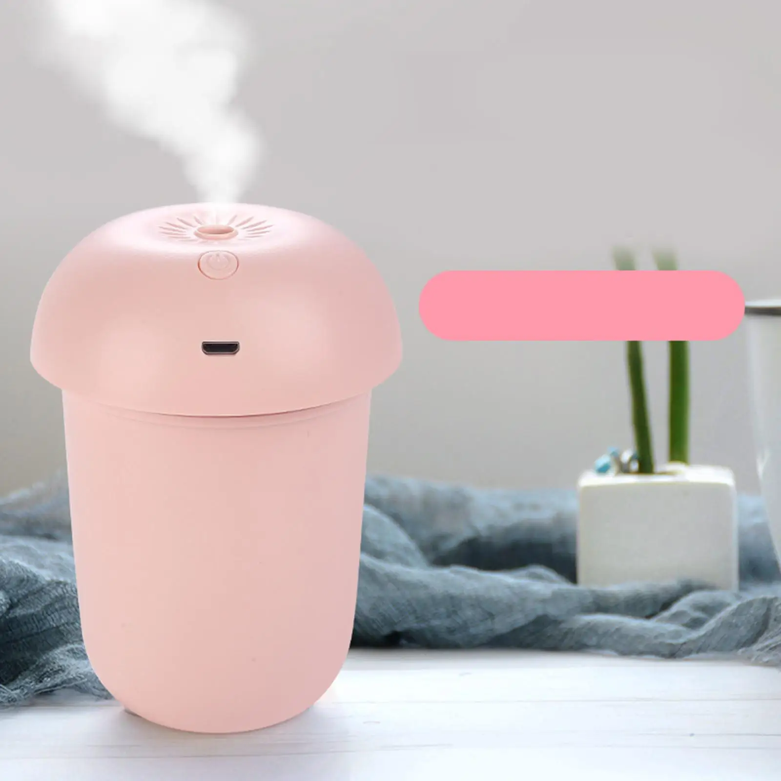 

Mini USB Mushroom Humidifier Quite Oil Aroma Aromatherapy Diffuser Night Light 180ml for Baby Room Home Pink Air Fresher Travel
