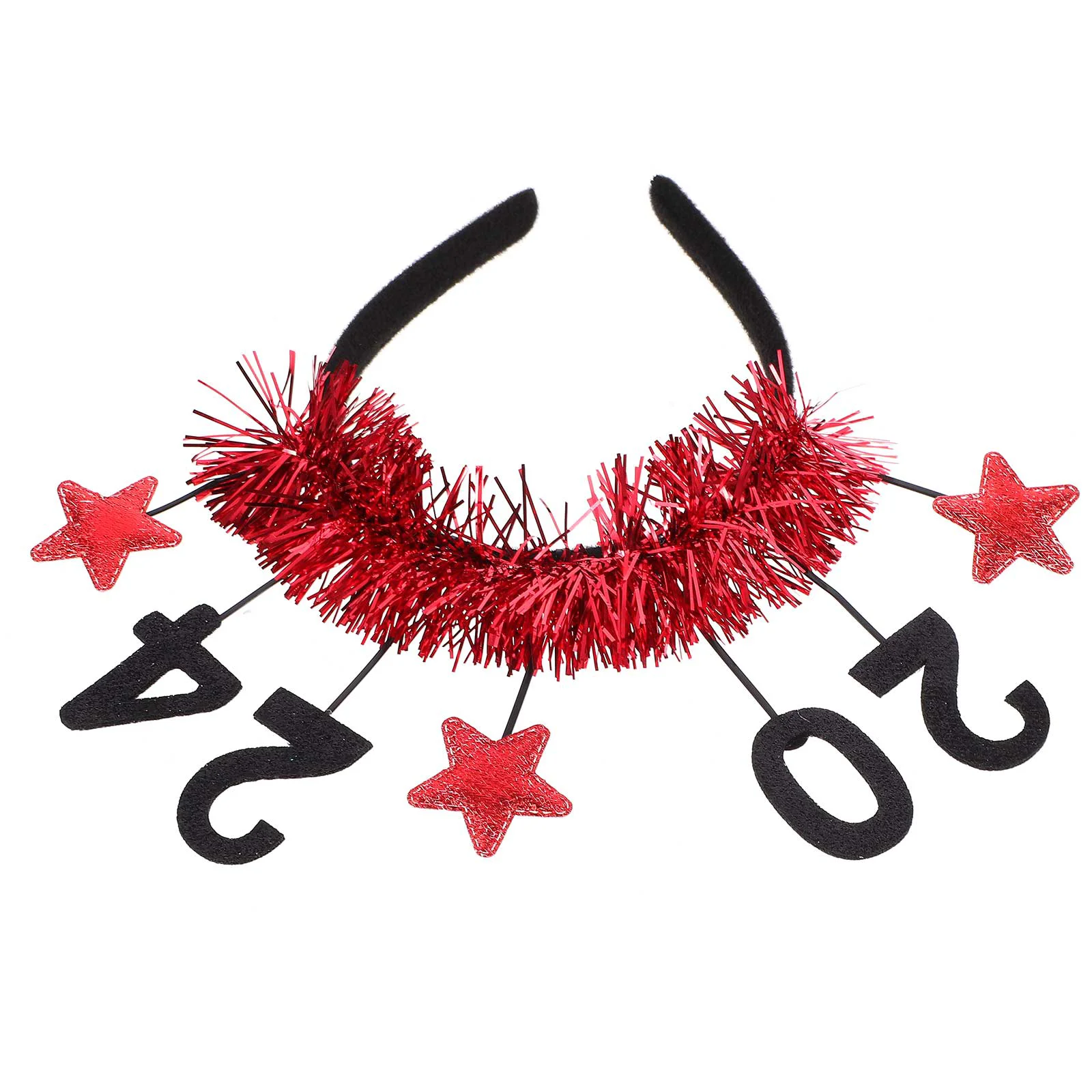 

New Year Headband Hair Band Fabric Headband New Year Party Hair New Year'S Eve Hoop Star Flower Decorative Headband