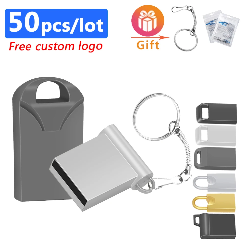 50pcs Mini Metal PenDrive Hight Speed Flash Usb stick 4GB 8GB 16GB Memory Stick 32GB 64GB флешка usb cle USB flash drives U disk