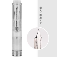 penbbs 471 fully transparent mini dropper fountain pen beautiful snowy flowers resin with gold silver ring short pocket gift