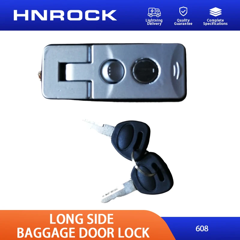 Фото НОВАЯ модель HNROCK 608, длинный боковой дверной замок для багажного отделения для автобусов King Long/Yutong/Zhongtong, включая 2 бесплатных ключа, 1 шт. №1