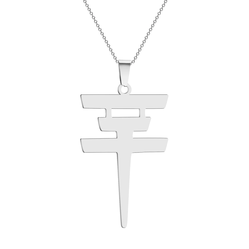 Ожерелье с подвеской в виде символа из нержавеющей стали