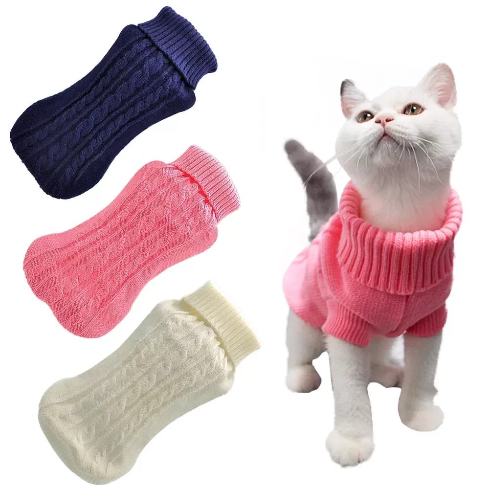 

Cat Sweater Winter Warm Cotton Cat Clothes Knitted Puppy Sweater Kitten Vest For Small Cats Dogs Chihuahua Pet Supplies