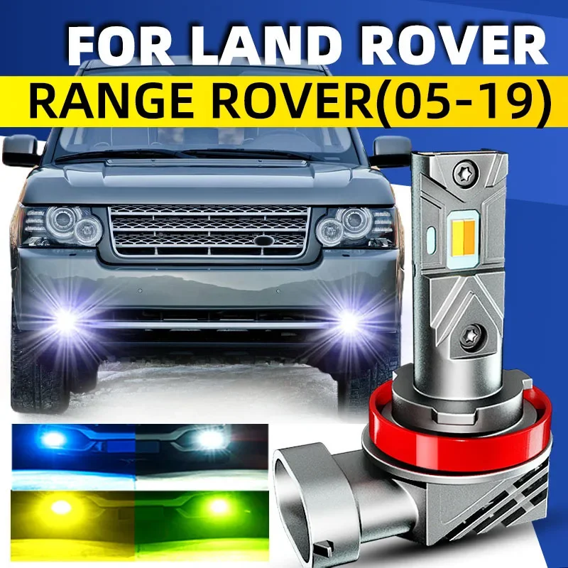 

2 шт. автомобильные светодиодные передние противотуманные фары, два цвета, переключатель белого, желтого цвета для Land Rover RANGE ROVER Mk 3 L320 L322 2013 2015 2019
