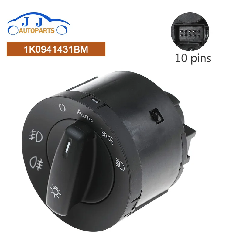 

New 1K0941431BM Headlight switch For Volkswagen SKODA 10pins High Quality Car Accessories