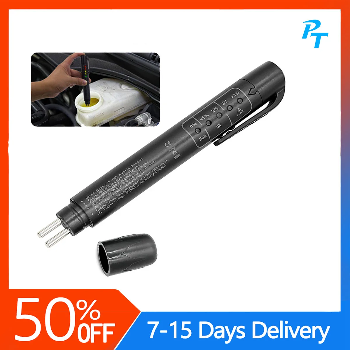 

Тестер тормозной жидкости для автомобиля, ручка со светодиодным индикатором, цифровой автомобильный прибор для проверки тормозной жидкости