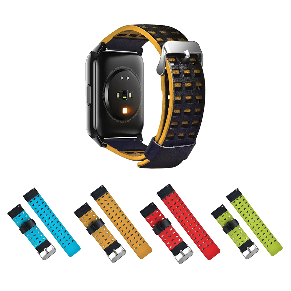 

Ремешок для часов, блестящий, двухцветный, мягкий, 22 мм, подходит для часов Realme Watch 2/ 2, спортивный ремешок для часов, длительный срок службы