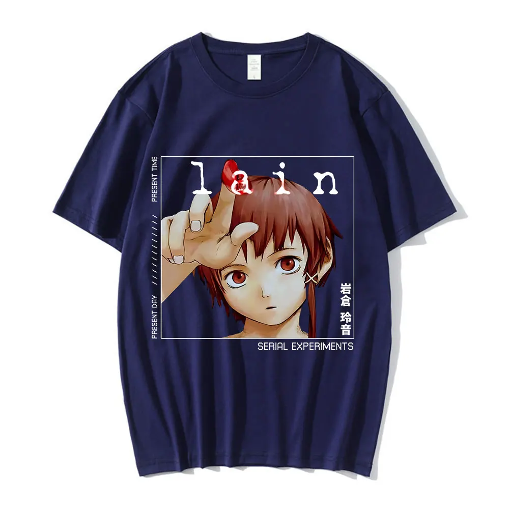 

Serial Experiments Lain Iwakura T Shirt Vintage Anime Unisex T-shirt Cyberpunk Science Fiction Manga Graphic T-shirts Oversized