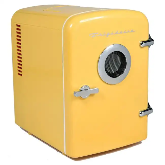 

6 Can Retro Beverage Cooler, Yellow, Compact Freezer