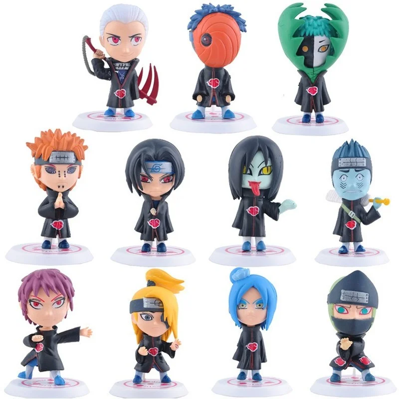 

11pcs/set 8cm Anime Figure Naruto Uzumaki Naruto Uchiha Sasuke Uchiha Itachi Hatake Kakashi PVC Action Figure Table Decoration