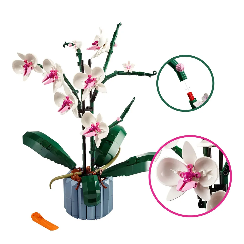 

Orchid Succulents Flower Bouquet 10311 10280 Romantic Kit Building Blocks Bricks Friends DIY Toys for Girls Gift