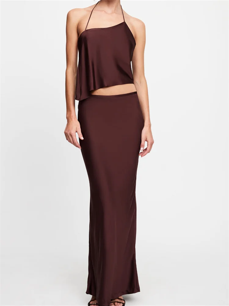 Женский костюм с юбкой CHRONSTYLE Y2K комплект из двух предметов топ без рукавов