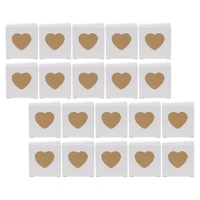 20pcs paper candy boxes small dessert tart pastry boxes heart window cupcake cases