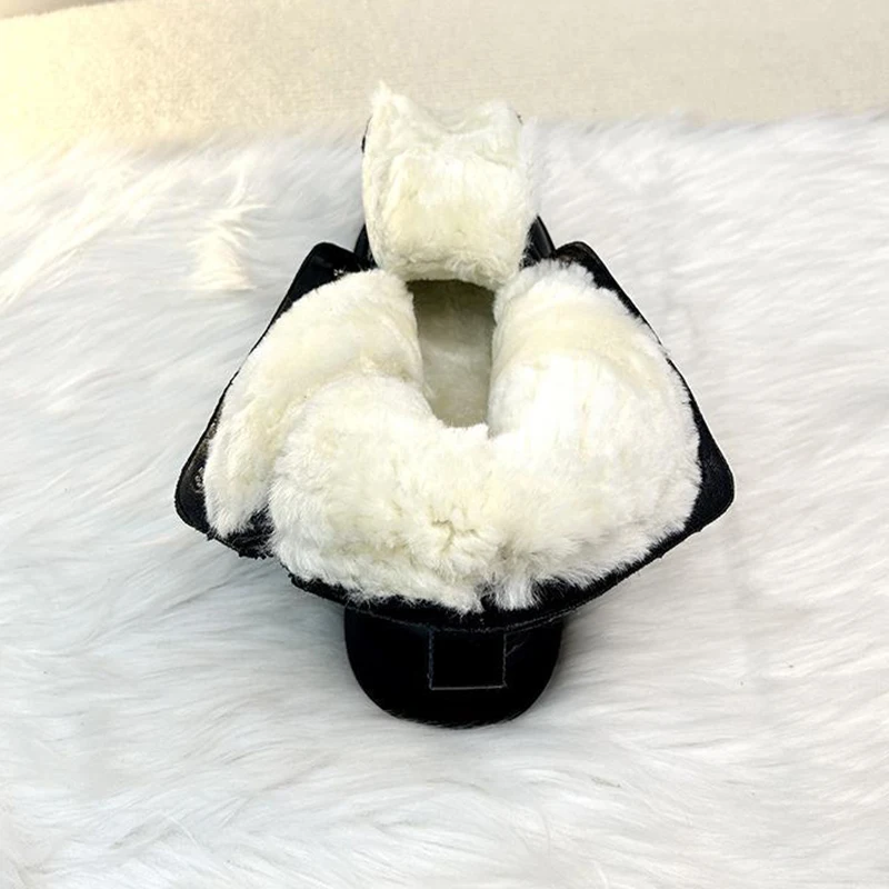 Женские зимние кожаные ботинки на платформе